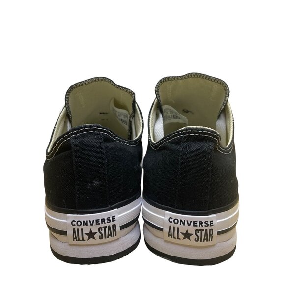 Converse Kids Black & White Canvas Lace-Up Low-Top All Star Sneakers Size 6-New - Picture 7 of 8